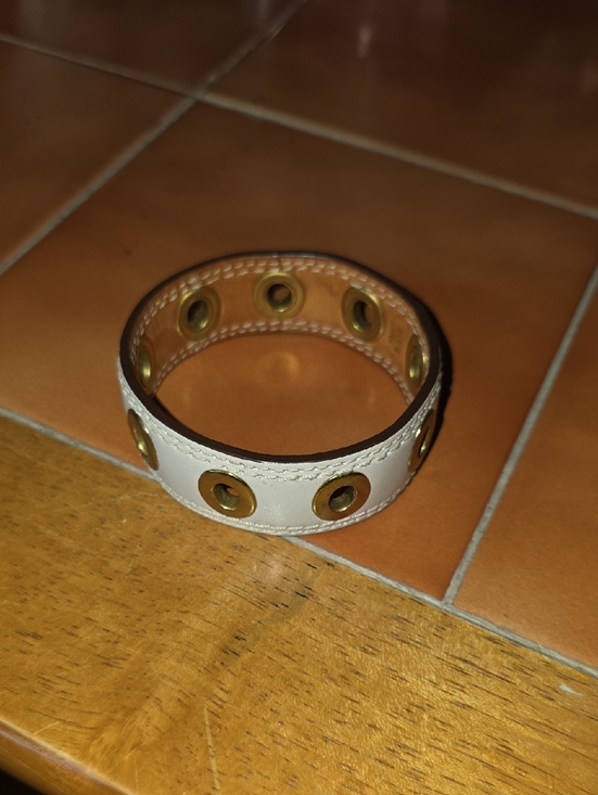 Coach Jewelry - COACH WHITE LEATHER BRACELET GUC